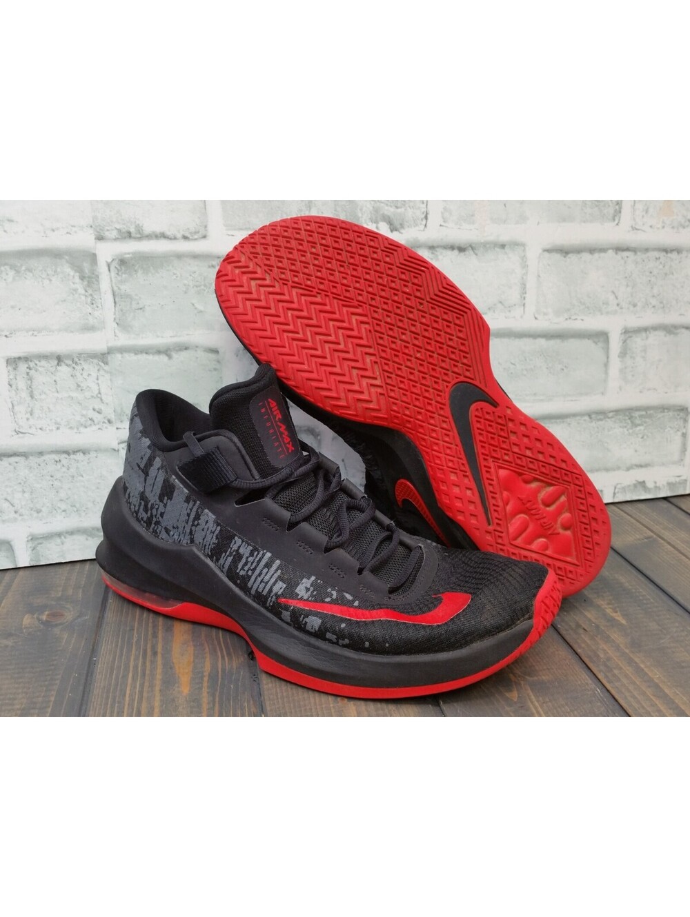 Nike Air Max Infuriate 2 Mid Black University Red Basketball AA7066-066 Mens 9.5